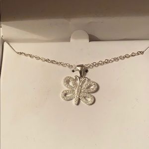 Silver butterfly necklace